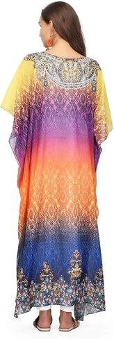 Women's Caftan Dress - Beachwear Coverup Kaftan Casual Long Maxi Lougewear One Size Dresses for Girls & Women in Saudi Arabia