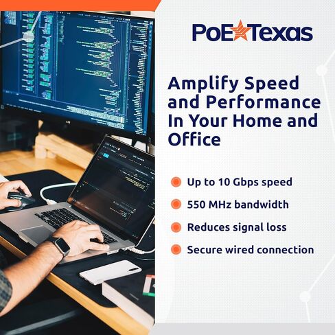 كابل إيثرنت PoE Texas Cat 6 بطول 7 أقدام - 10 حزم - كابل تصحيح Snagless - كابل شبكة 24AWG عالي السرعة 10 جيجابت - كابل إيثرنت Cat6 كابل Cat 6 - سلك إيثرنت لكابل الإنترنت Cat 6 (أزرق، 7 أقدام) in Kuwait