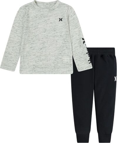 هيرلي الأولاد طويلة الأكمام الناعمة الأساسية سحابة سلوب تي شيرت وشورت 2 قطعة الزي Set2-Piece Outfit Set in Kuwait
