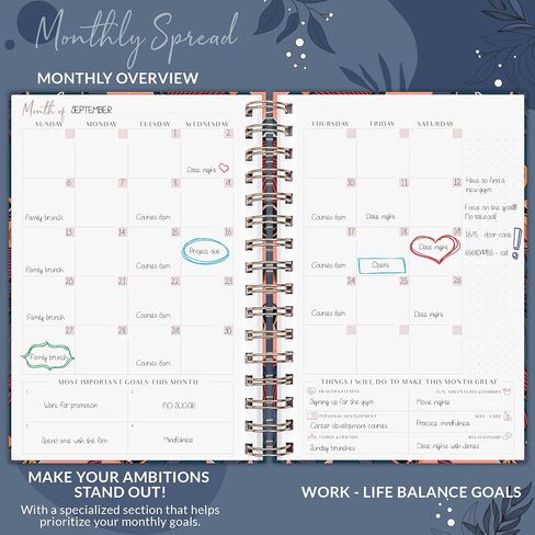 PLANBERRY Weekly Planner Premium – Undated Life Organizer & Budget Planner – Time Management, Goal Setting, To-Do List, Work-Life Balance & Habit Tracker – 6.9″ x 8.5″ (Ocean Depths) in Saudi Arabia