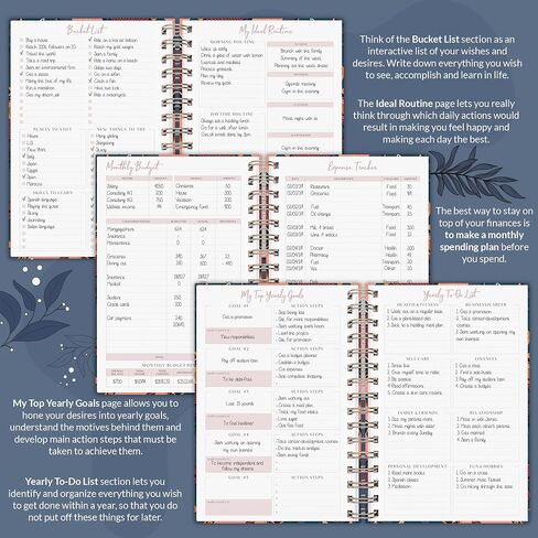 PLANBERRY Weekly Planner Premium – Undated Life Organizer & Budget Planner – Time Management, Goal Setting, To-Do List, Work-Life Balance & Habit Tracker – 6.9″ x 8.5″ (Ocean Depths) in Saudi Arabia