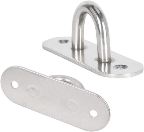 Stainless Steel Ceiling Hook M5 Suspension Ceiling Wall Mount U Hook 1.8 inch Pad Eye Plate Marine Hardware Staple Hook Loop Screws Mount - 10 Pack in Saudi Arabia