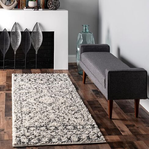 nuLOOM Lacey Moroccan Geometric Shag Area Rug, 5x8, Off-white in Saudi Arabia