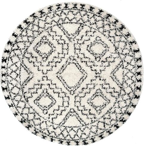 nuLOOM Lacey Moroccan Geometric Shag Area Rug, 5x8, Off-white in Saudi Arabia