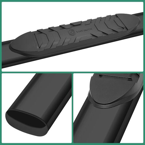 YHTAUTO 4 Inch Running Boards Side Step Bars Fit for 2007-2019 Chevy Silverado & GMC Sierra 1500/2500 HD/3500 HD - Crew Cab, Carbon Steel Black Powder Oval Straight Truck Step Rails, Set of 2 in Saudi Arabia