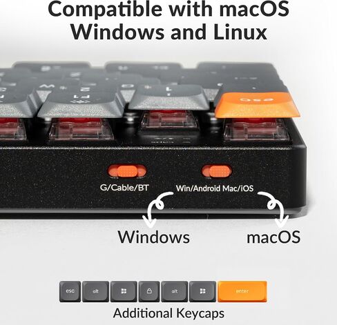 Keychron K13 Max Low-Profile Wireless RGB Mechanical Keyboard, Bluetooth/2.4 GHz/Wired QMK/VIA Programmable, TKL Keyboard with Number Pad Compatible with Mac Windows Linux in Saudi Arabia