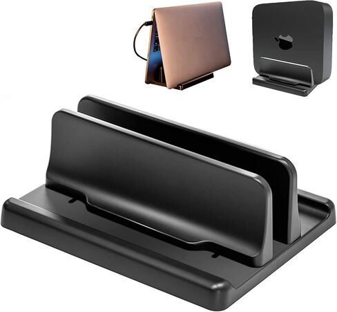 Vertical Laptop Stand Laptop Holder ABS 1 Slot Easy to Assemble and Adjust Maximize on Desktop Space Durable and Stable with 5 Rubber Pads (White) in Saudi Arabia