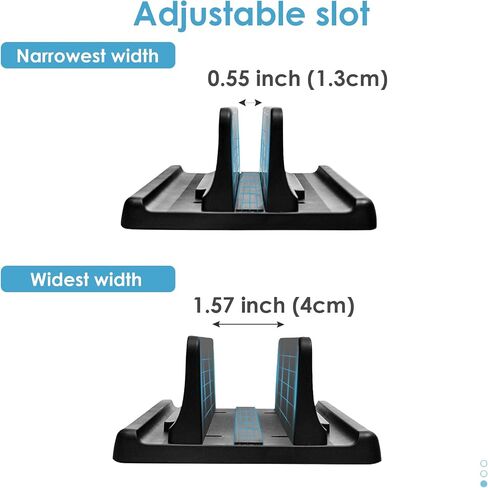 Vertical Laptop Stand Laptop Holder ABS 1 Slot Easy to Assemble and Adjust Maximize on Desktop Space Durable and Stable with 5 Rubber Pads (White) in Saudi Arabia