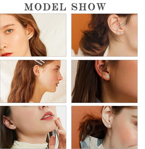 LOYALLOOK 12 زوجًا من الأقراط للنساء مجموعة أقراط أنيقة من الفولاذ الجراحي الصغيرة تشيكوسلوفاكيا زهرة القلب نجمة الكرة الزنمة الغضروف أقراط للنساء in Kuwait