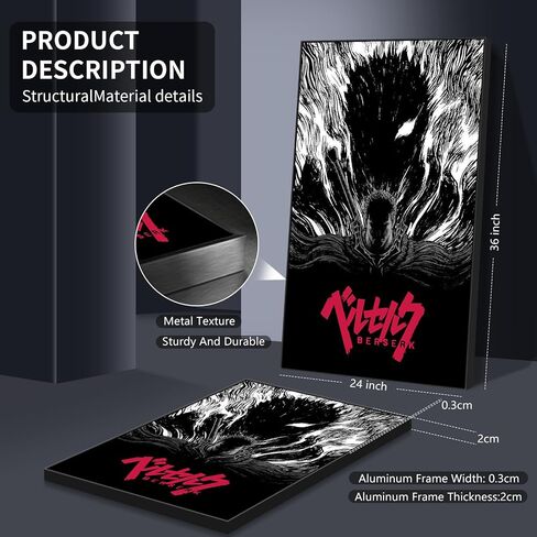 foefvpeft 3 Piece Japense Anime Canvas Wall Art, Berserk Figure Posters Set, Gallery Japanses Manga Art, Guts Griffith Casca Jedeau Painting Prints for Wall Decor 12x16in Unframed in Saudi Arabia