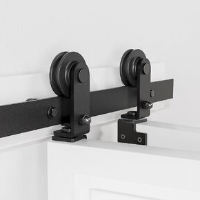 24" Bi-Folding Sliding Barn Door Hardware Kit for 2 Doors,Top Mount Roller,Smoothly& Quietly,Easy Install [Doors not Included]