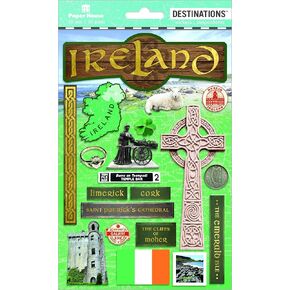 Paper House Productions Travel Ireland 2D Stickers, 3-Pack