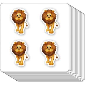 Lion Zoo Animal Stickers 1in for Scrapbooking, Arts, Craft, Kids DIY, Calendars Journals 80-Pack