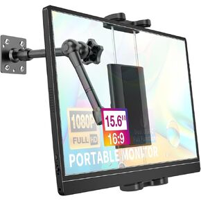 Single Monitor Desktop/Wall Mount Stand Fits KYY 15.6'' Portable Monitor, Full Motion Adjustable Monitor Stand with Metal Ball Head Compatible with 4.7-15.6'' Monitor, Tablets, Surface Pro