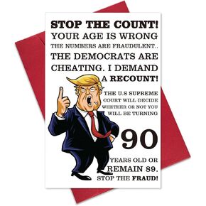 Funny 90th Birthday Card, Hilarious 90 Years Old Birthday Card Gift for Friends, Dad, Mom, Husband, Wife, Brother, Sister