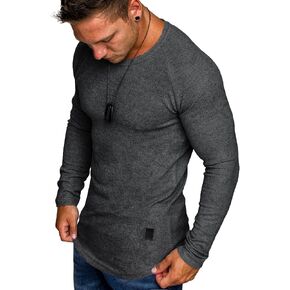 Men's T Shirts Gym Workout Athletic Fit Long Sleeves Quick Dry T Shirt for Men Casual Tees Hipster Tops