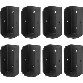 8 Pack 2x4 Black Joist Hanger U Shaped Concealed Flanges, 12 Gauge Steel Deck Railing Fence Bracket Post Joint Connector for Wooden Lumber Stair Handrail Rafter Bracket (Inner size1-1/2" x 3-1/2")