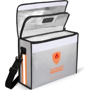 Large Waterproof Fireproof Document Bag with Lock - Important Document Organizer for Travel, 17 x 12 x 5.5" Fireproof Box for Documents