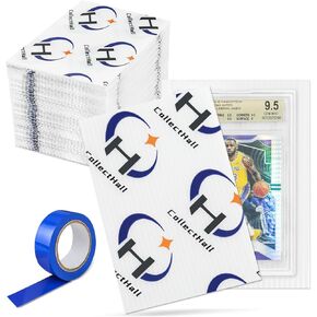 Trading Card Shipping Protectors 120 Pack 4'' x 6'' with 1 Roll Tape, Trading Graded Card Shipping Supplies, Precut Ultra Strong Plastic Inserts Card Mailers