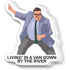 (3Pcs) Chris Farley Matt Foley Saturday Night Live Living in A Van Down by The River Vinyl Sticker 3 Inch for Water Bottle, Tumbler, Laptop, Hat, Phone Case