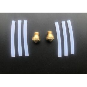 FlashForge Finder 3D Printer Repair Parts, 2 Nozzles and 6 Teflon Tubes