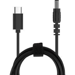USB C to DC 5.5mm x 2.1mm Power Cord, 5ft USB Type C Input to DC 12V Output Power Charging Cable,Work with PD Charger and PD Power Bank.Output 12V 3A Max.Portable for travel,study,outdoor test.