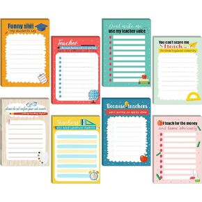 8 Pieces Funny Teacher Notepads Funny Teacher Memo Pads Teacher Gifts Sarcastic Saying Teacher Note Pad Desk Supplies for Teacher Appreciation Present Stationery Supplies in Saudi Arabia