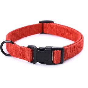 Mile High Life Dog Collar Puppy Collar, Dog Collars for Small Dogs Soft and Strong Poly Cotton Fabric, Red, Small Neck 11"-15" -20 lb