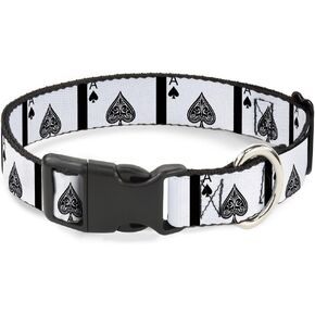 Buckle-Down PC-W30136-S Ace Of Spades Plastic Clip Collar, Small/9-15"