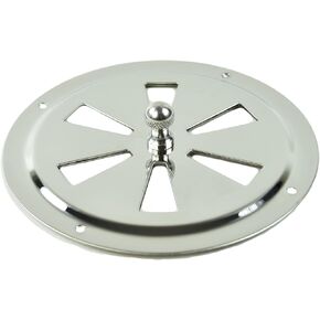 MARINE CITY Portable Stainless Steel Polished Round Butterfly Vent with Center Knob Shutter Vent (4 Inches) for Companionway Door, Cockpit, Cabin Ventilation (1 Pcs)