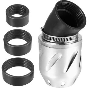 Motorcycle Air Filter, 26/35/42/48mm ID 140x700mm Universal for Motorcycle ATV Durable Aluminum Alloy Silver Tone