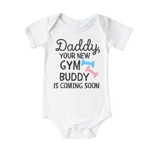 Gym Buddy Coming Soon, Funny Pregnancy Announcement for Crossfit Dad. Baby Announcement Gift For Husband. Surprise Baby Reveal Ideas To Husband, New Daddy To Be.