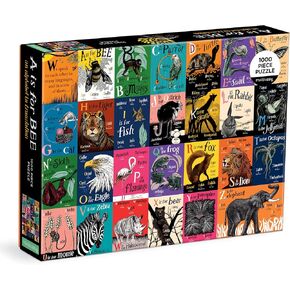 Mudpuppy A is for Bee: an Alphabet in Translation – 1000 Piece Family Puzzle with Unique and Colorful Illustrations of Animals in Different Languages for Children Ages 8 and Up