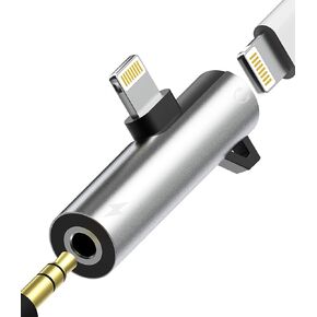 محول سماعة الرأس Lightning إلى 3.5 ملم AUX Audio Jack وشاحن موسع Dongle سماعة رأس مقسم متوافق مع iPhone 11 12 Mini pro max xs xr x se2 7 8 Plus لمحول كابل Ipad Air Y