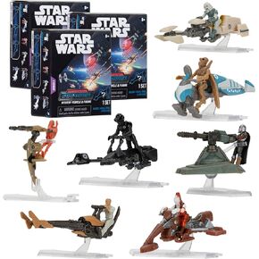 STAR WARS Micro Galaxy Squadron Scout Class Mystery Box Set, 3-Pack - Series 5 - Receive 3 of 8 Assorted Collectible 2.5" Mini Vehicles & 1" Action Figures - Gift for Kids, Teens & Adults - Age 8+
