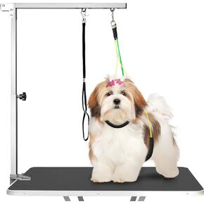 Dog Grooming Table Arm - 37" Dog Grooming Arm Dog Grooming Stand with Loop Noose Foldable Dog Grooming Harness for Small Medium Dogs (Silver) in Kuwait