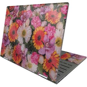 MightySkins Glossy Glitter Skin Compatible with HP Envy x360 13" (2022) - Watered Flowers | Protective Durable High-Gloss Glitter Finish | Easy to Apply Remove and Change Styles | Made in The USA