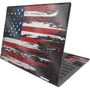 MightySkins Glossy Glitter Skin Compatible with HP Envy x360 13" (2022) - Tattered Flag | Protective, Durable High-Gloss Glitter Finish | Easy to Apply, Remove, and Change Styles | Made in The USA