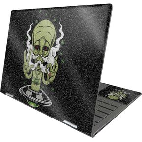 MightySkins Glossy Glitter Skin Compatible with HP Envy x360 13" (2022) - Come in Peace | Protective, Durable High-Gloss Glitter Finish | Easy to Apply, Remove, and Change Styles | Made in The USA