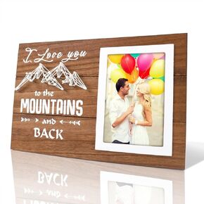 IARTTOP Love Picture Frame Wedding Gifts For Couples Wall Art,I Love You To The Mountains And Back Picture Frames 4x6 inches Photo,Romantic Engagement Gifts for Women Men and Couples