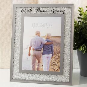 Celebrations Crystal Border Frame 5" X 7" - 60th Anniversary