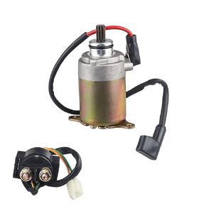 WATERWICH Starter with Solenoid Relay Compatible with GY6 50CC 150cc 200cc 250cc 4-Stroke ATV Dirt Bikes Scooters Go Kart Baja Wilderness Tao Tao Coolster Jonway Roketa