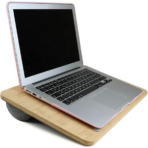PEPE - Wooden Laptop Stand for Lap Cushion, Lap Desk for Laptop with Cushion 17 inch, Laptop Knee Tray Comfy, Portable Laptop Tray for Bed and Sofa
