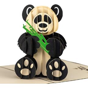 Panda Pop Up Card by DEVINE Popup Cards | Pop Up Birthday Cards for Women Mom Wife | Funny 3D Pop Up Greeting Cards | Love Mother Kids Son Daughter