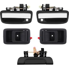 ECCPP Interior Exterior + Tailgate Door Handles 1995-2004 for Toyota for Tacoma Outer Replacement Driver Passenger Door Handles 5pcs Balck/Chrome 6922035030,768MX,6921035030,769MX,6909035010,79605