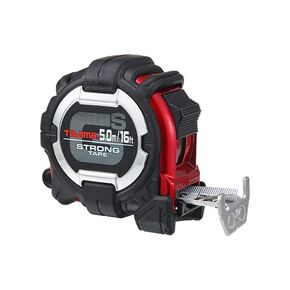 TAJIMA GS-Lock Tape Measure - 16ft/5m x 1in Tape Measure with Compatible Clip & Horned Magnetic Hook - GS-MC165MBW