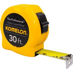 Komelon 4930 The Professional Nylon Coated Steel Blade Tape Measure 30-Feet by 1-Inch, Yellow Case