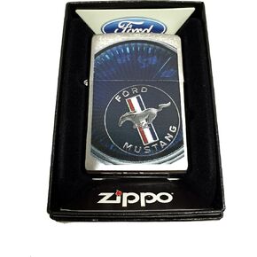 Zippo Custom Lighter - Ford Mustang Spedometer - Regular Brush Finish Chrome