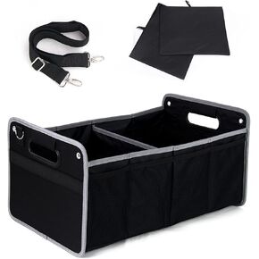 Car Storage Organizer,Collapsible Multi Compartment Car Organizer,With Net Pocket Organizer,Non Slip Bottom,Adjustable Securing Straps,Foldable Cover,Placed Anywhere for Fiat 500 2011-2024