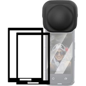 Lens Cap+Screen Protector for insta360 X4 Accessories,Anti-scratch Tempered Glass Silicone Lens Protector Cover for Insta 360 X4